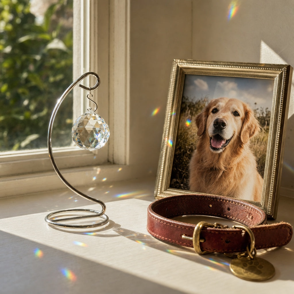 The Light Remains™ Tabletop: Memorial Crystal with Stand
